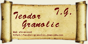 Teodor Granolić vizit kartica